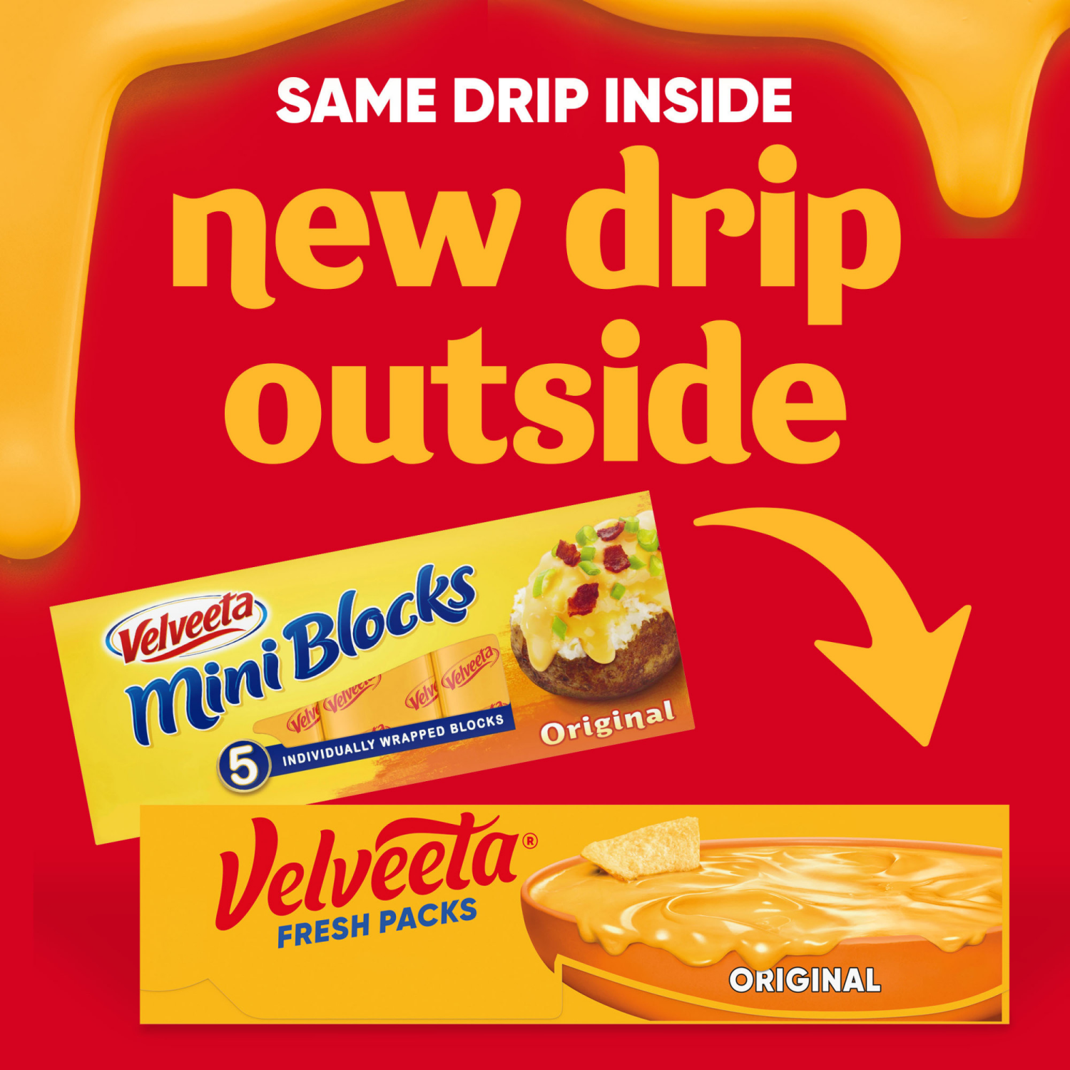 slide 6 of 8, Velveeta FRESH PACKS Original Cheese, 5 ct