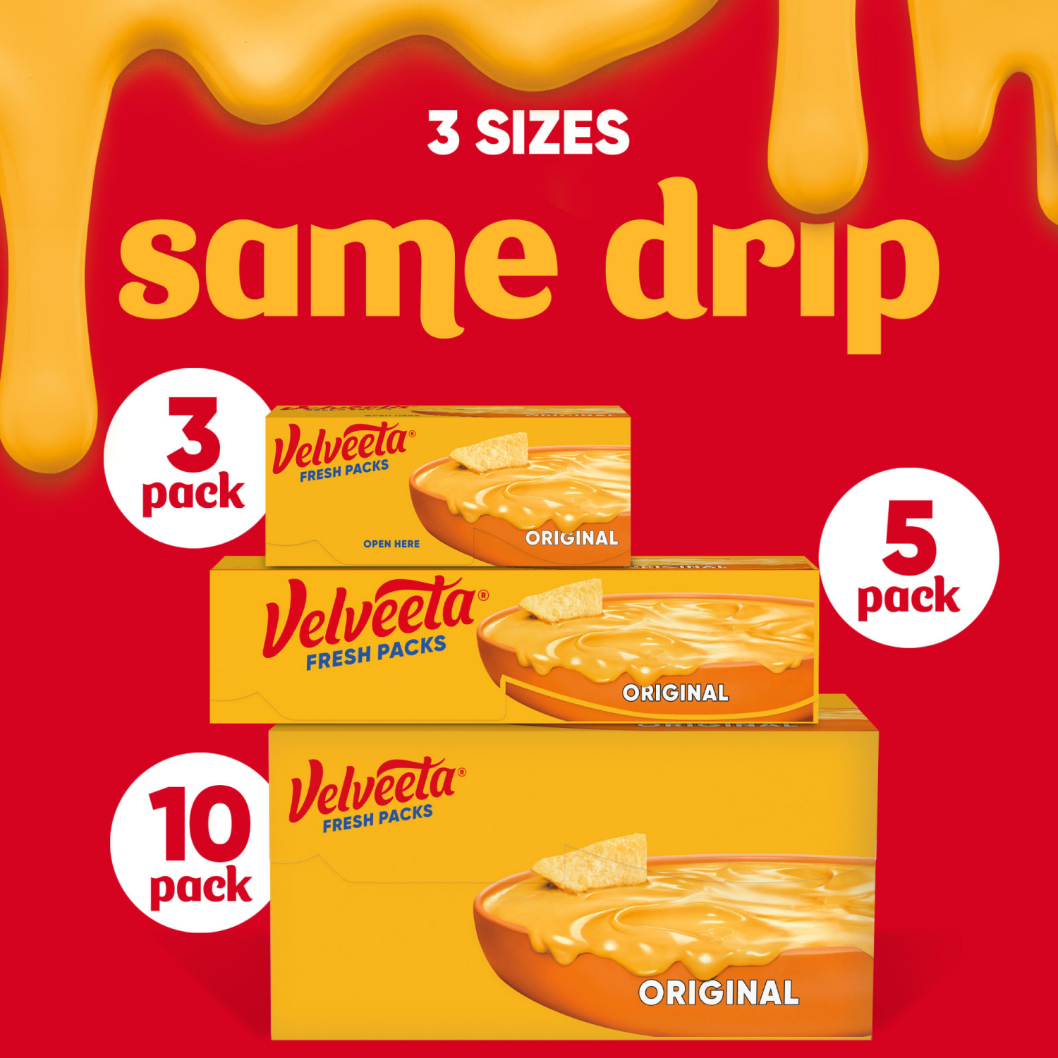 slide 8 of 8, Velveeta FRESH PACKS Original Cheese, 5 ct