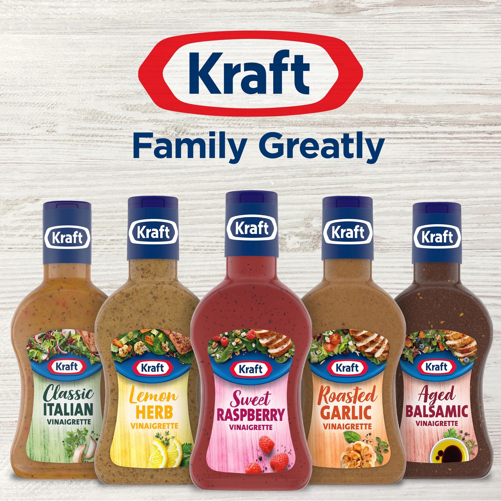 slide 2 of 7, Kraft Sweet Raspberry Vinaigrette Salad Dressing Bottle, 14 fl oz