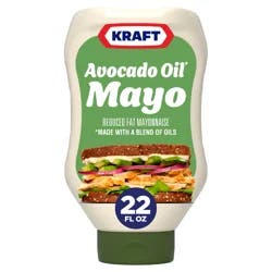 Kraft Mayo with Avocado Oil Reduced Fat Mayonnaise, 22 fl oz Bottle