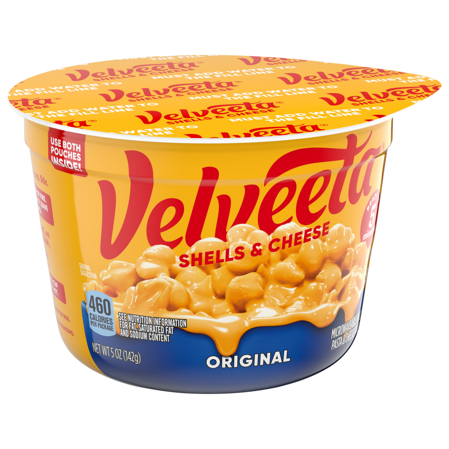slide 2 of 8, Velveeta Shells and Cheese Mac and Cheese, 1 Big Cup, for Easy Dinner or Dinner Sides, Original Flavor, 5 oz, 5 oz