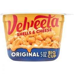 Velveeta Shells and Cheese Mac and Cheese, 1 Big Cup, for Easy Dinner or Dinner Sides, Original Flavor, 5 oz