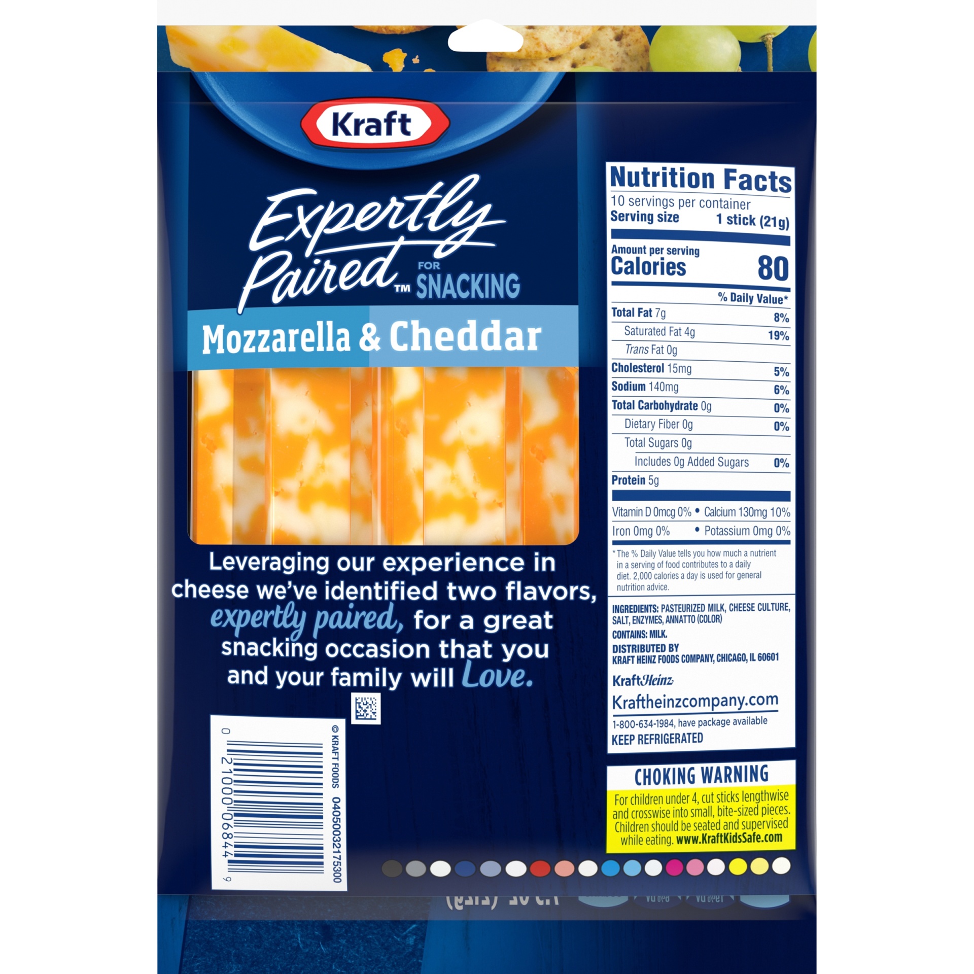 slide 4 of 6, Kraft Expertly Paired Mozzarella & Cheddar Marbled Cheese Snacks Sticks, 7.5 oz