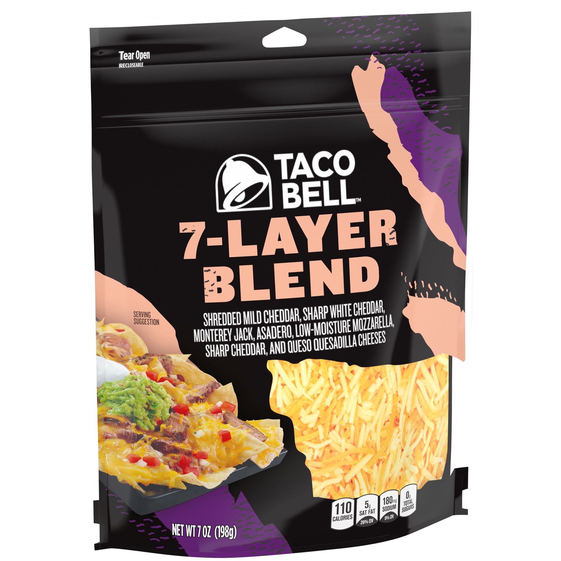 slide 2 of 6, Taco Bell 7-Layer Shredded Cheese Blend, 7 oz