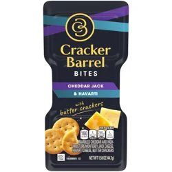 Cracker Barrel Bites with Cheddar Jack & Havarti Cheese with Butter Crackers, 1.58 oz Tray