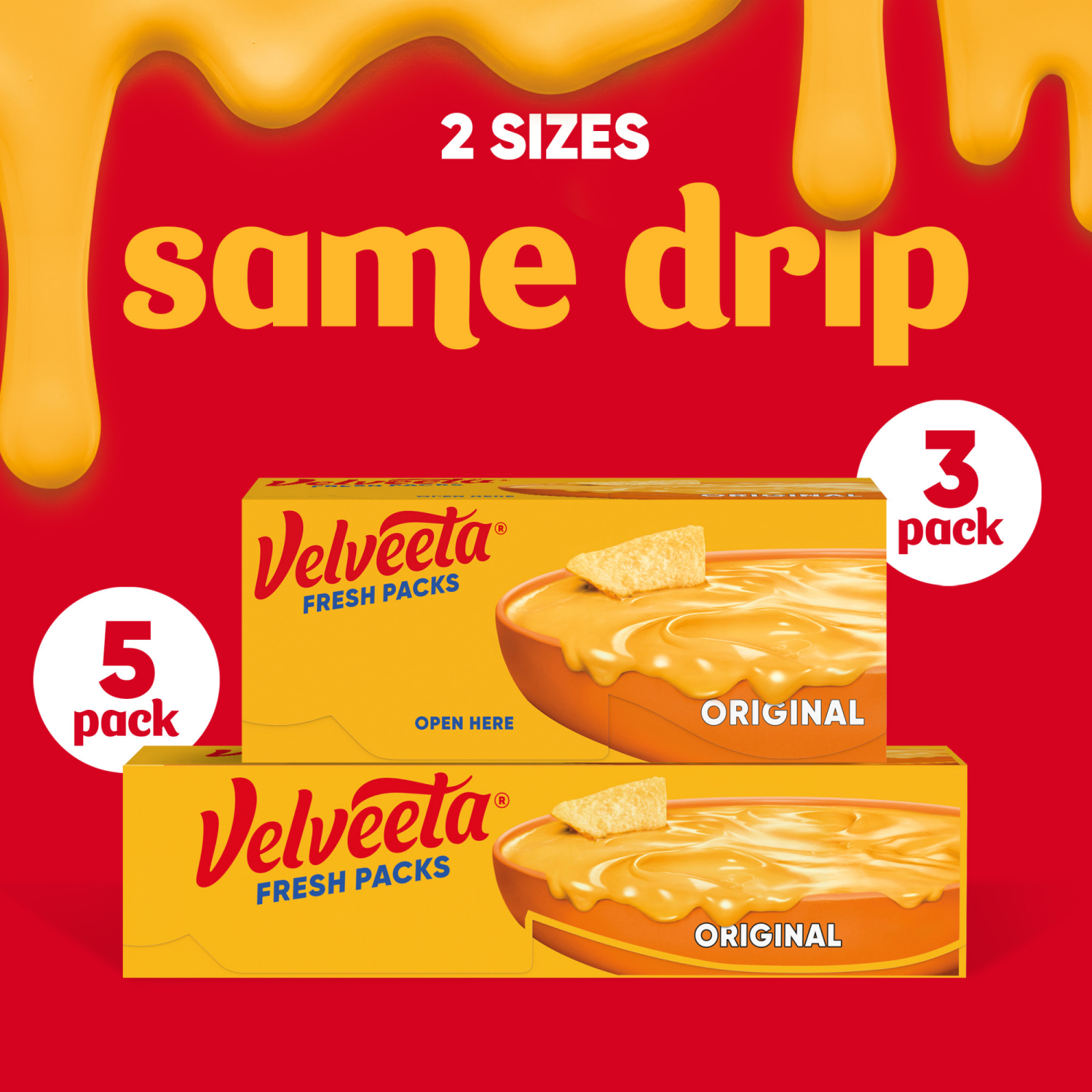 slide 8 of 8, Velveeta Fresh Packs Original Original Cheese 3 Packs 3 ea, 3 ct