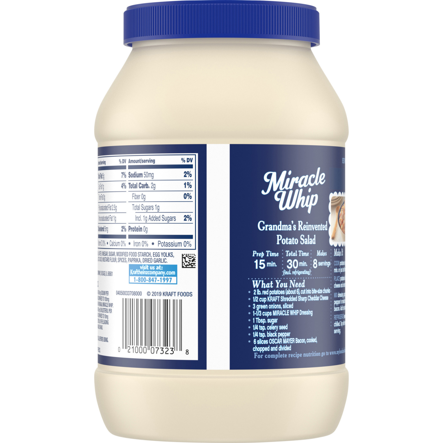 slide 4 of 5, Miracle Whip Mayo-like Dressing with 50% Less Sodium & Cholesterol, 30 fl oz Jar, 30 fl oz