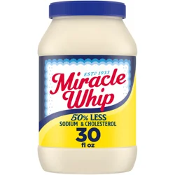 Miracle Whip Mayo-like Dressing with 50% Less Sodium & Cholesterol, 30 fl oz Jar