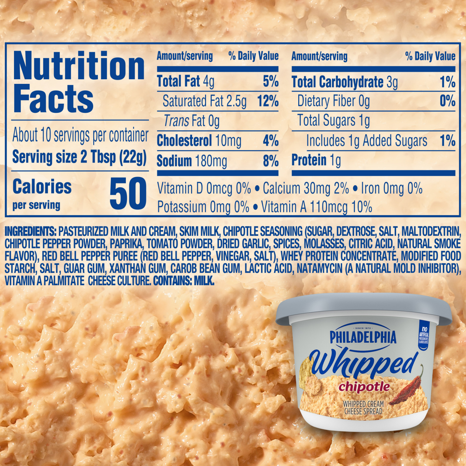 slide 2 of 8, Philadelphia Chipotle Whipped Cream Cheese Spread, 7.5 oz Tub, 7.5 oz