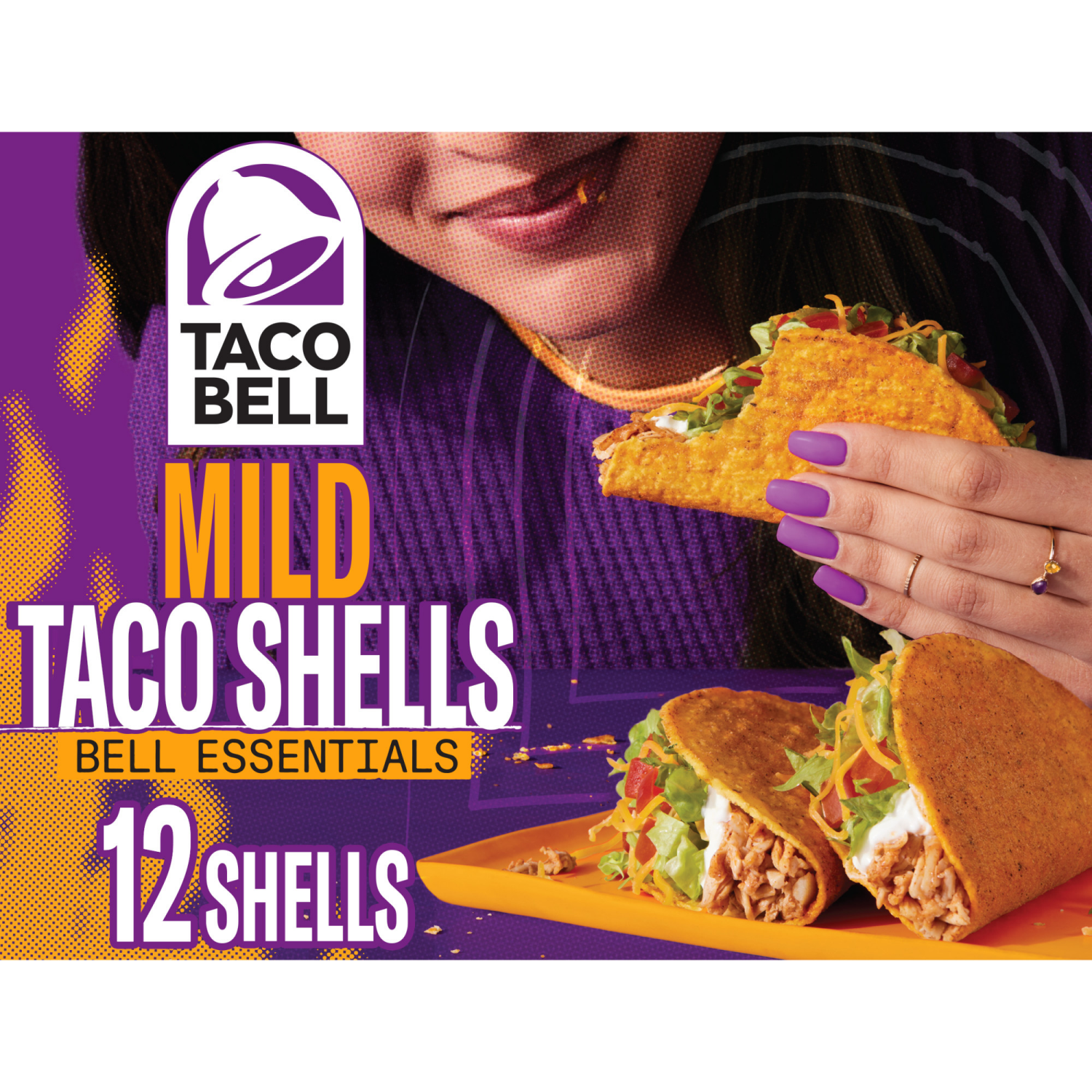 slide 1 of 8, Taco Bell Mild Seasoned Flavor Crunchy Taco Shells, 12 ct, 4.8 oz Box, 12 ct