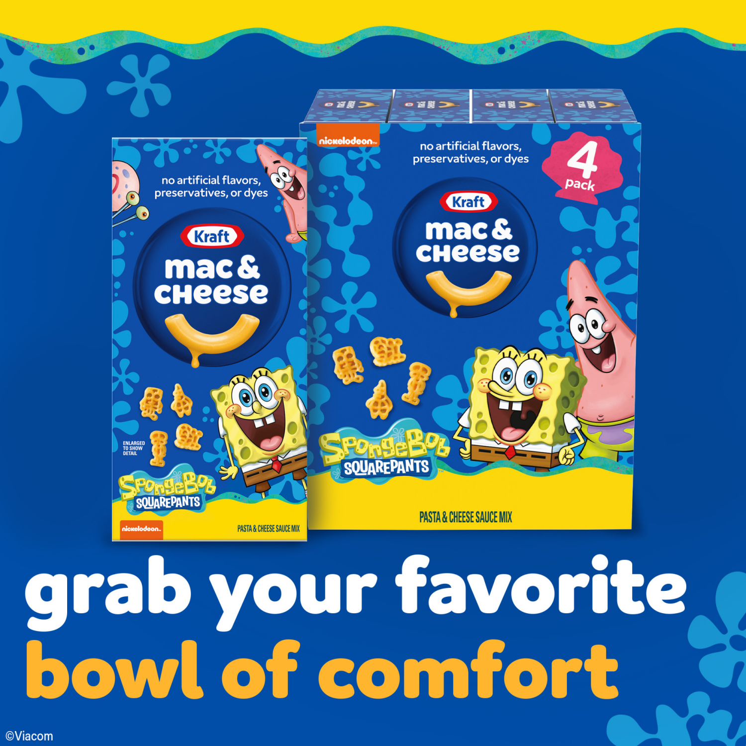 slide 5 of 5, Kraft Mac & Cheese Macaroni and Cheese Dinner SpongeBob SquarePants, 4 ct Pack, 5.5 oz Boxes, 4 ct