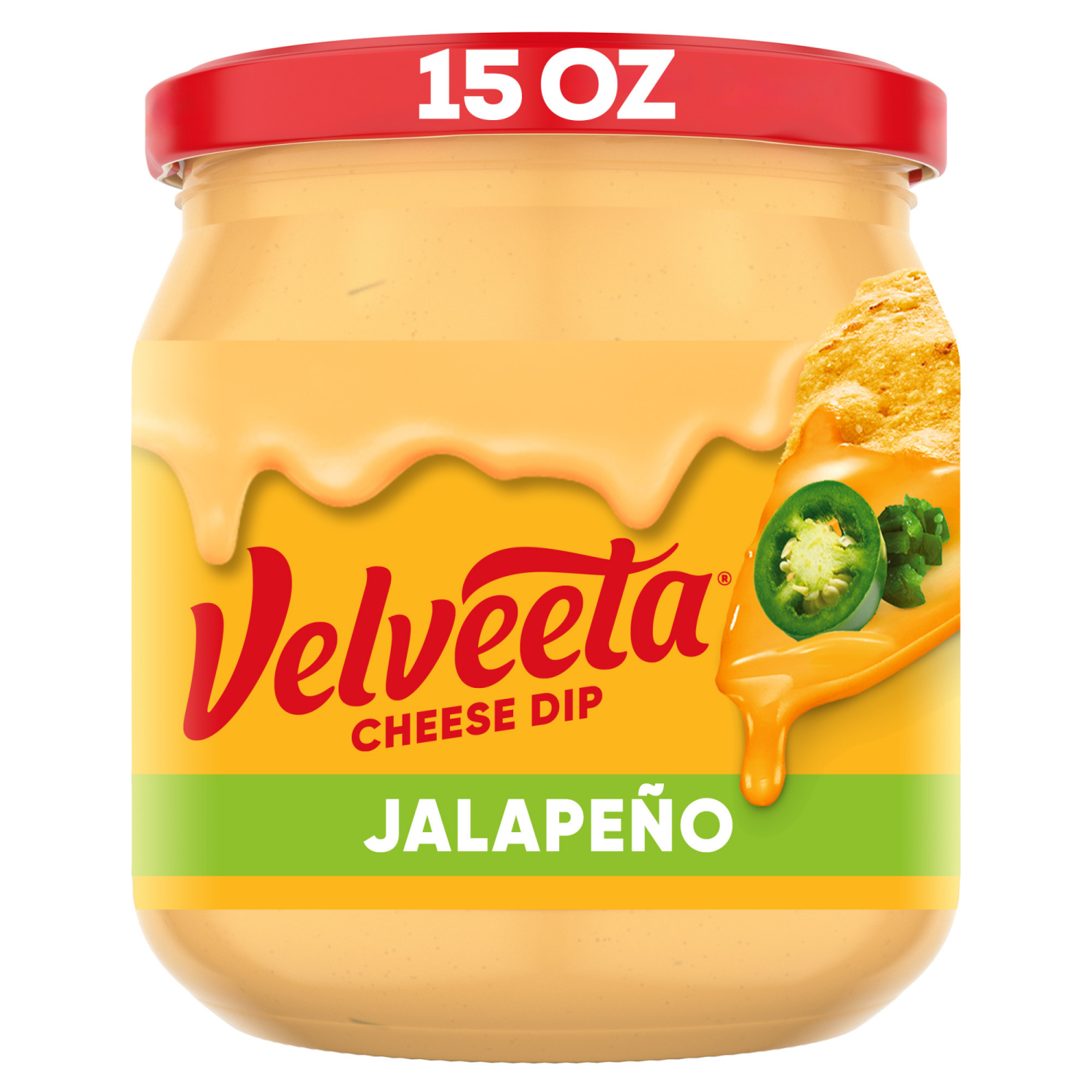 slide 1 of 8, Velveeta Jalapeño Cheese Dip, 15 oz Jar, 15 oz