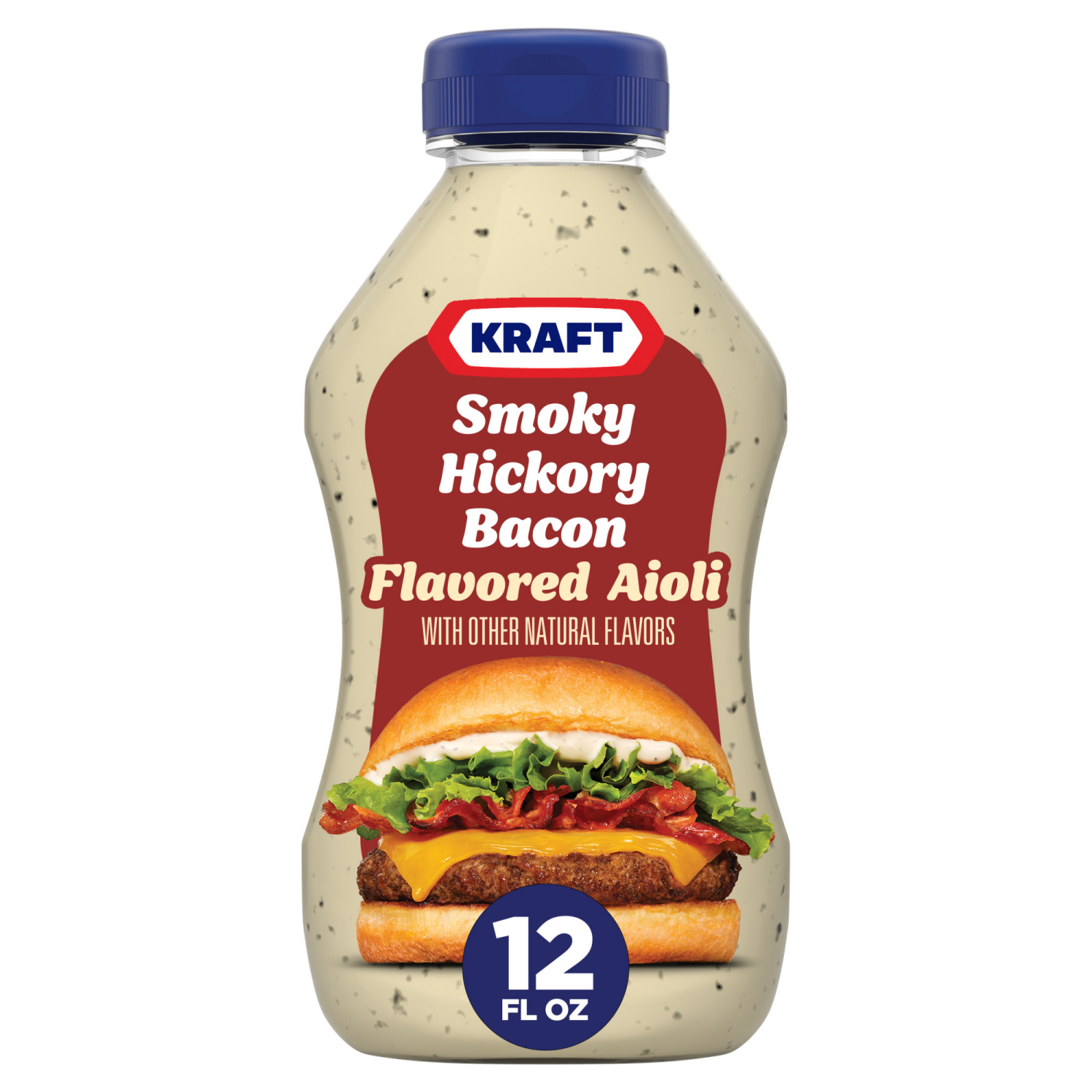 slide 1 of 8, Kraft Smoky Hickory Bacon Flavored Aioli, 12 oz Bottle, 12 fl oz