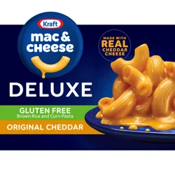 Kraft Deluxe Gluten Free Mac and Cheese, Brown Rice and Corn Pasta, 1 Box, for Easy Dinner or Dinner Sides, Original Cheddar Flavor, No Artificial Flavors, 12 oz