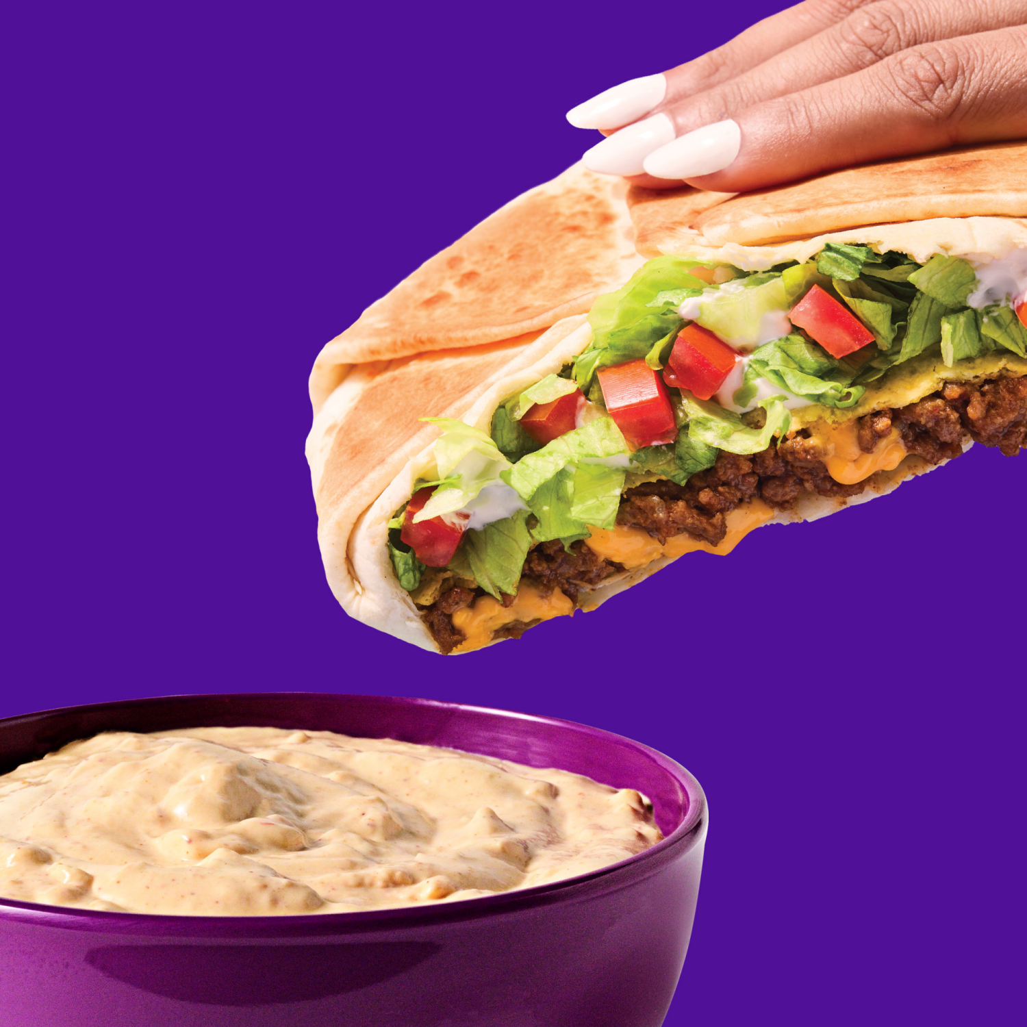 slide 4 of 8, Taco Bell Creamy Crunch-Dip Supreme Cravings Dip, 15 oz Jar, 15 oz