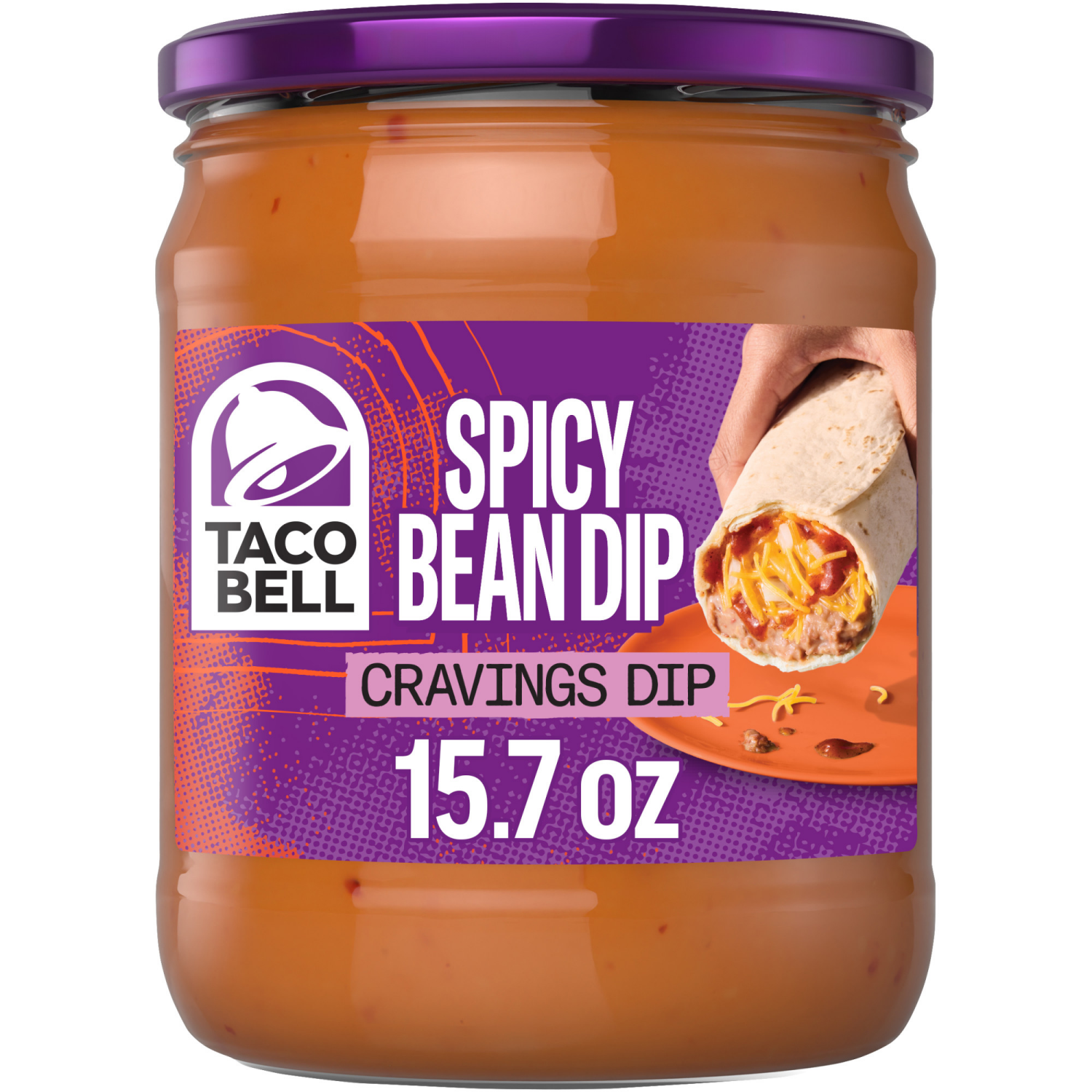 slide 1 of 8, Taco Bell Crving Dips Bean Spcy, 15 oz