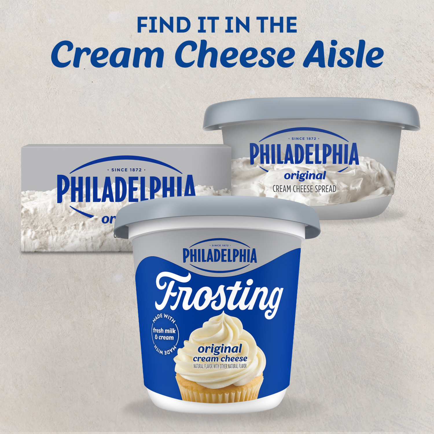 slide 7 of 8, Philadelphia Cream Cheese Frosting, Ready to Eat, 1 Tub, for Desserts and Treats, Original Flavored, No Artificial Flavors or Dyes, 16 oz, 16 oz