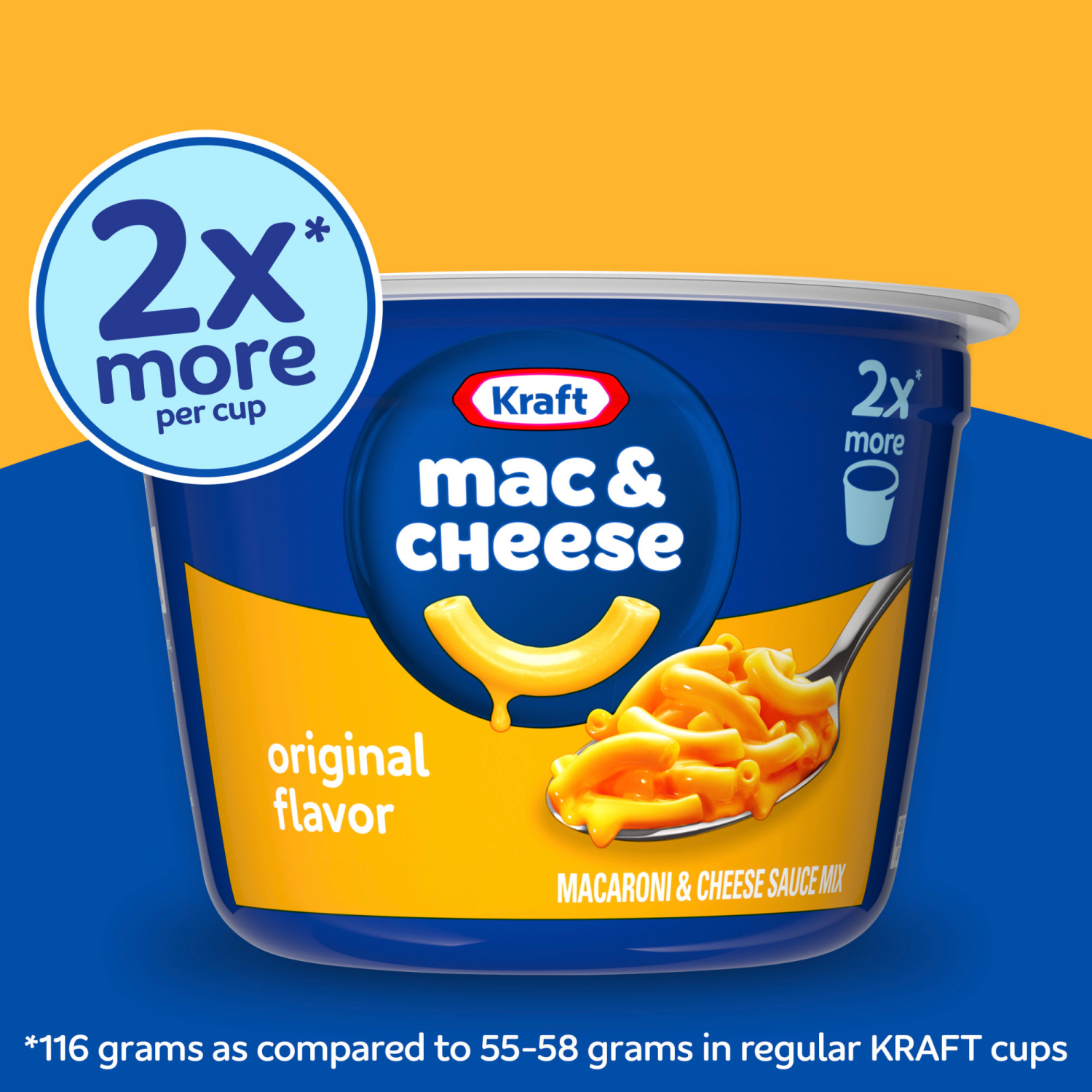 slide 7 of 8, Kraft Mac and Cheese, 2 Big Cups, for Easy Dinner or Dinner Sides, Original Flavor, No Artificial Flavors, Preservatives or Dyes, 4.1 oz, 2 ct