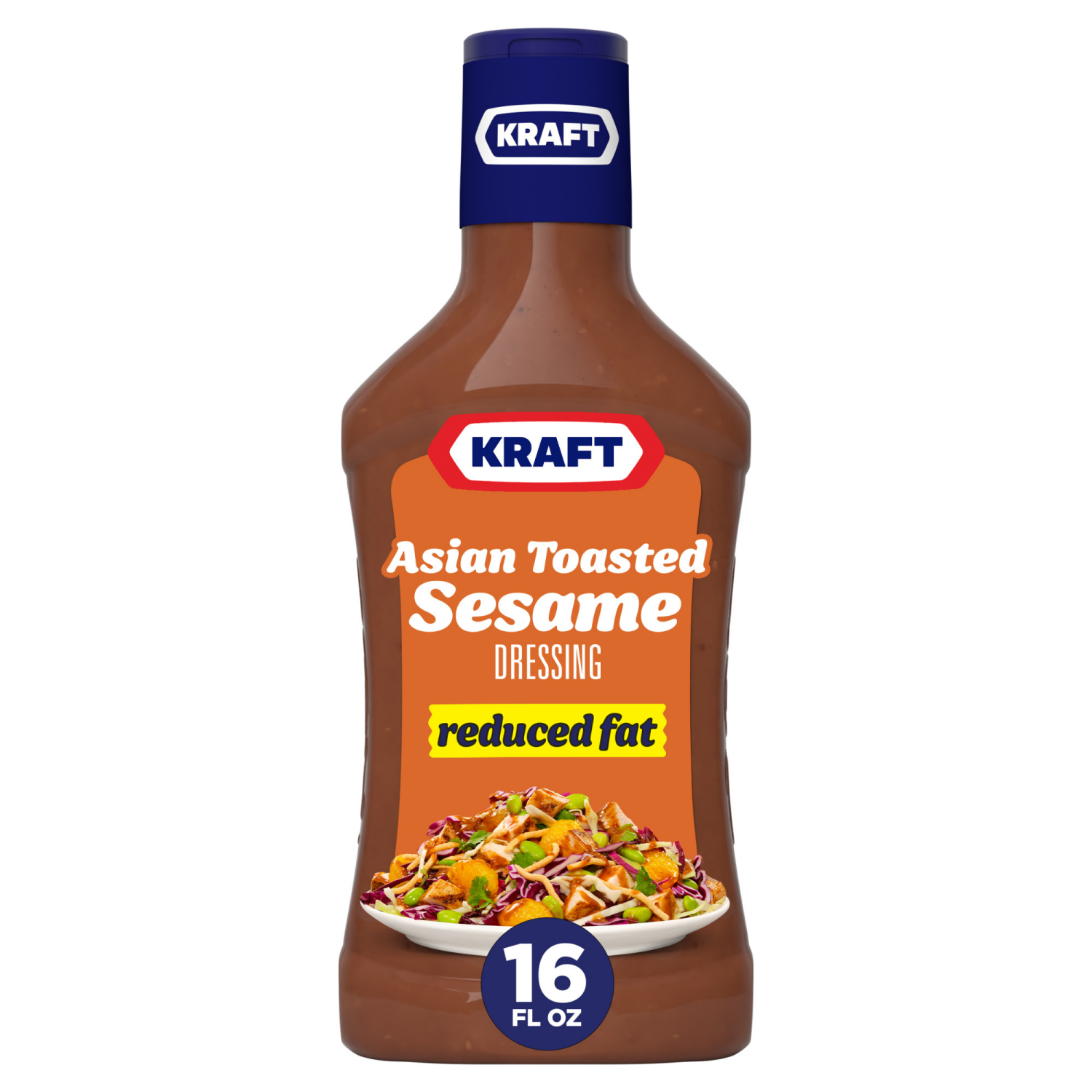 slide 1 of 8, Kraft Reduced Fat Asian Toasted Sesame Dressing, 16 fl oz Bottle, 16 fl oz