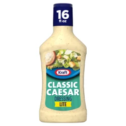 Kraft Lite Classic Caesar Dressing, 16 fl oz Bottle