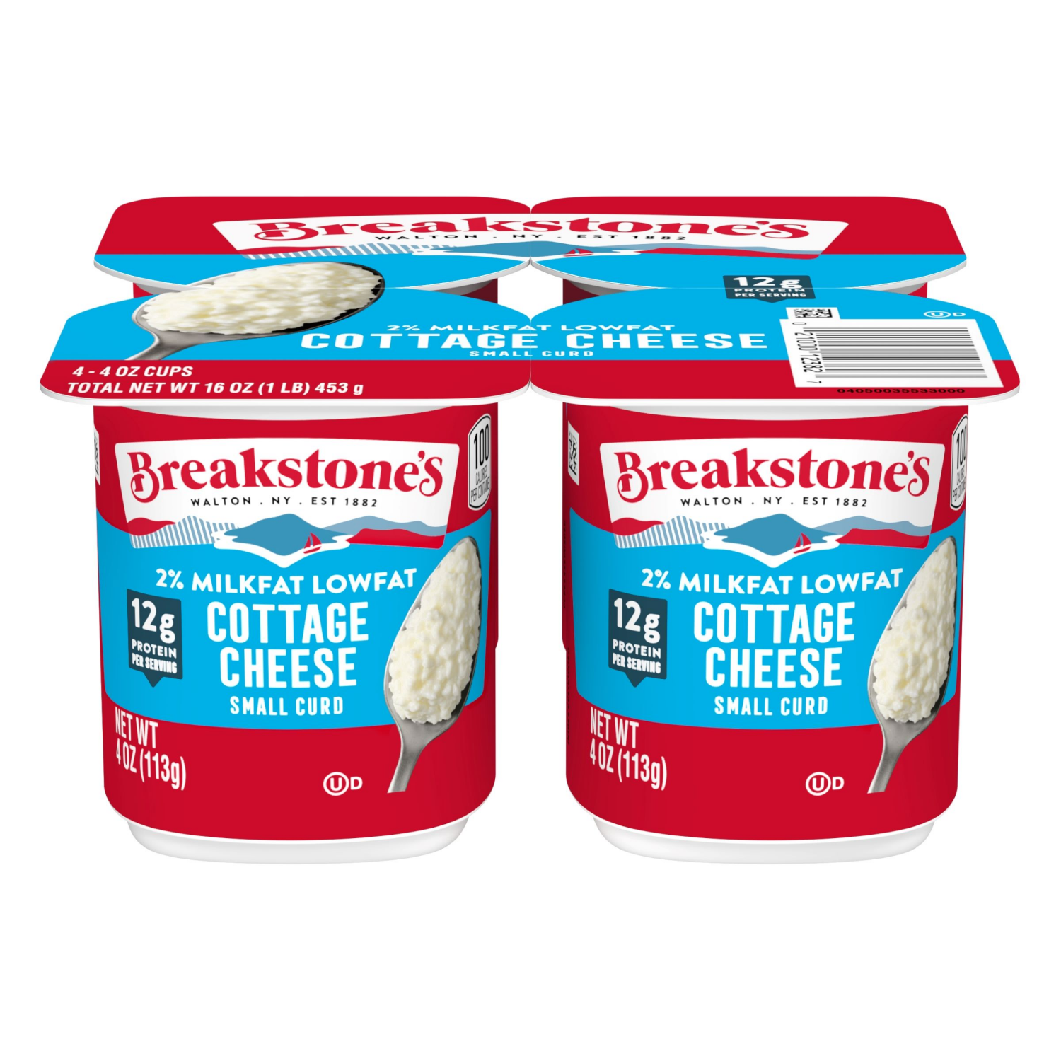 slide 1 of 4, Breakstone's 2% Milkfat Lowfat Small Curd Cottage Cheese, 16 oz
