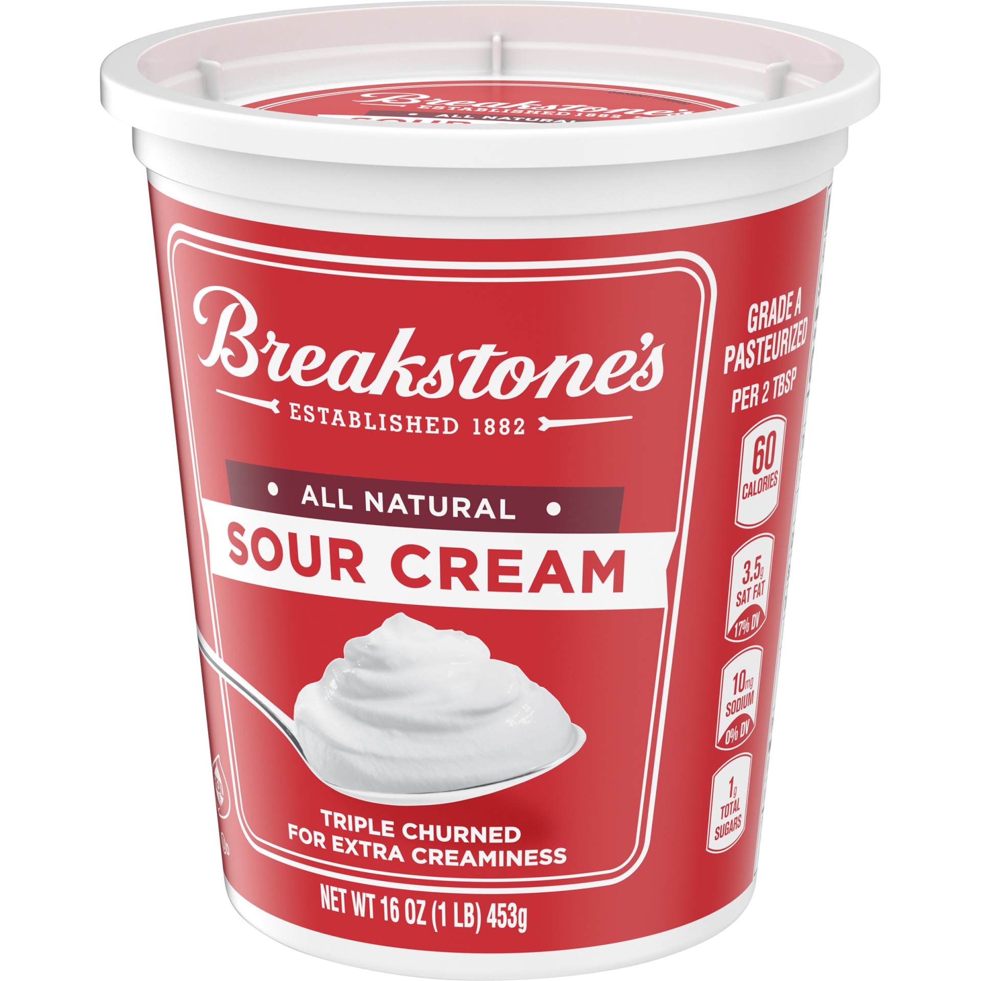 slide 6 of 8, Breakstone's All Natural Sour Cream, 8 oz