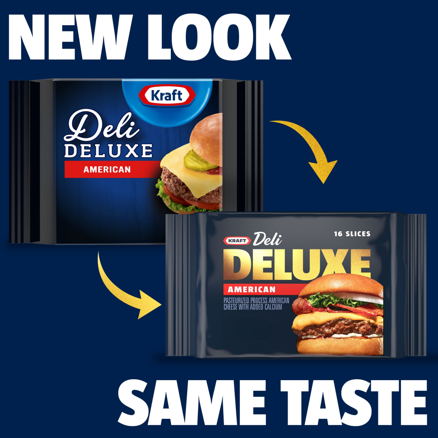 slide 6 of 8, Kraft Deli Deluxe American Cheese Slices, 12 oz Pack, 16 Slices, 16 ct