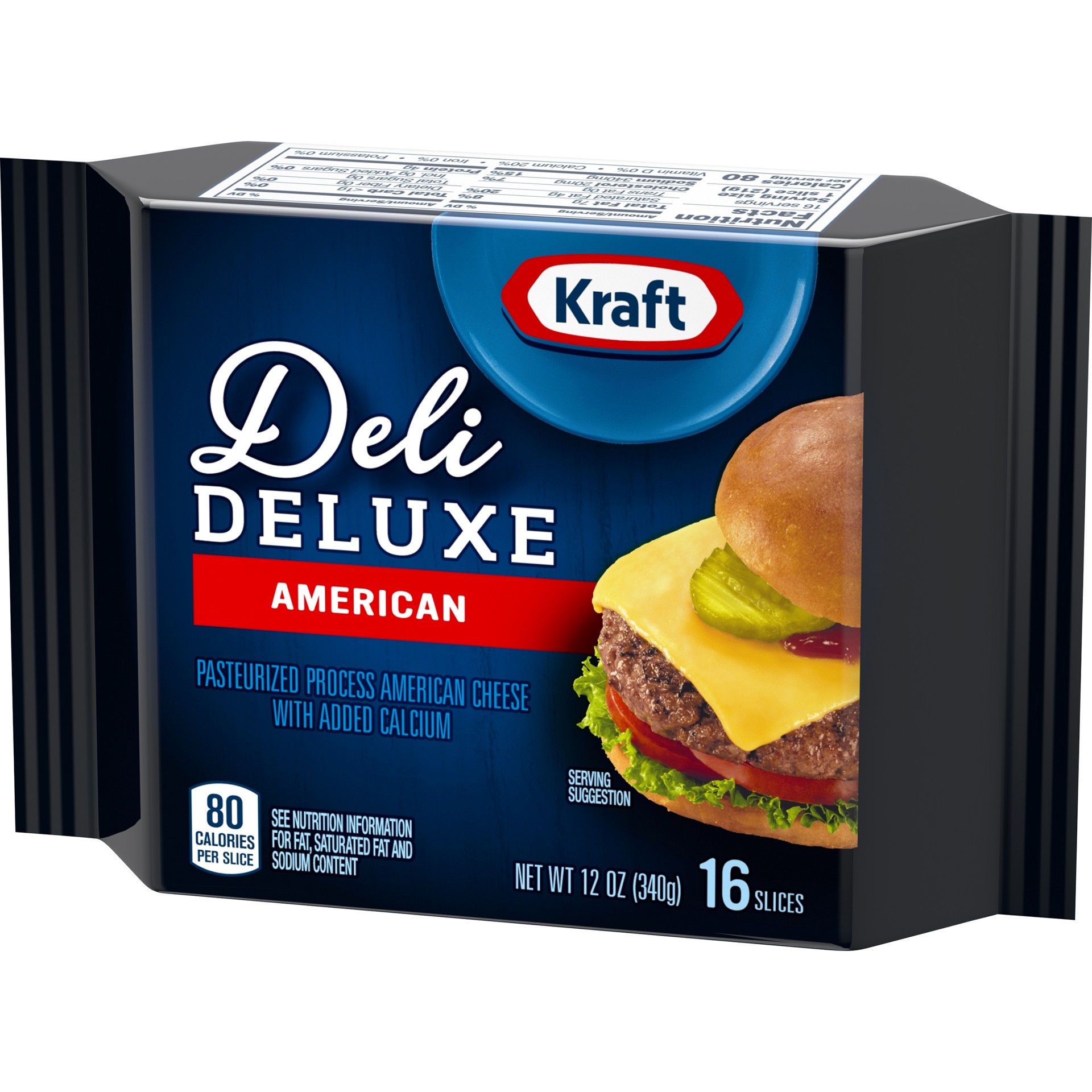 slide 6 of 6, Kraft Deli Deluxe American Cheese Slices Pack, 12 oz