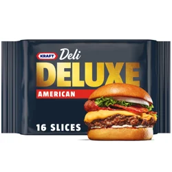 Kraft Deli Deluxe American Cheese Slices, 12 oz Pack, 16 Slices