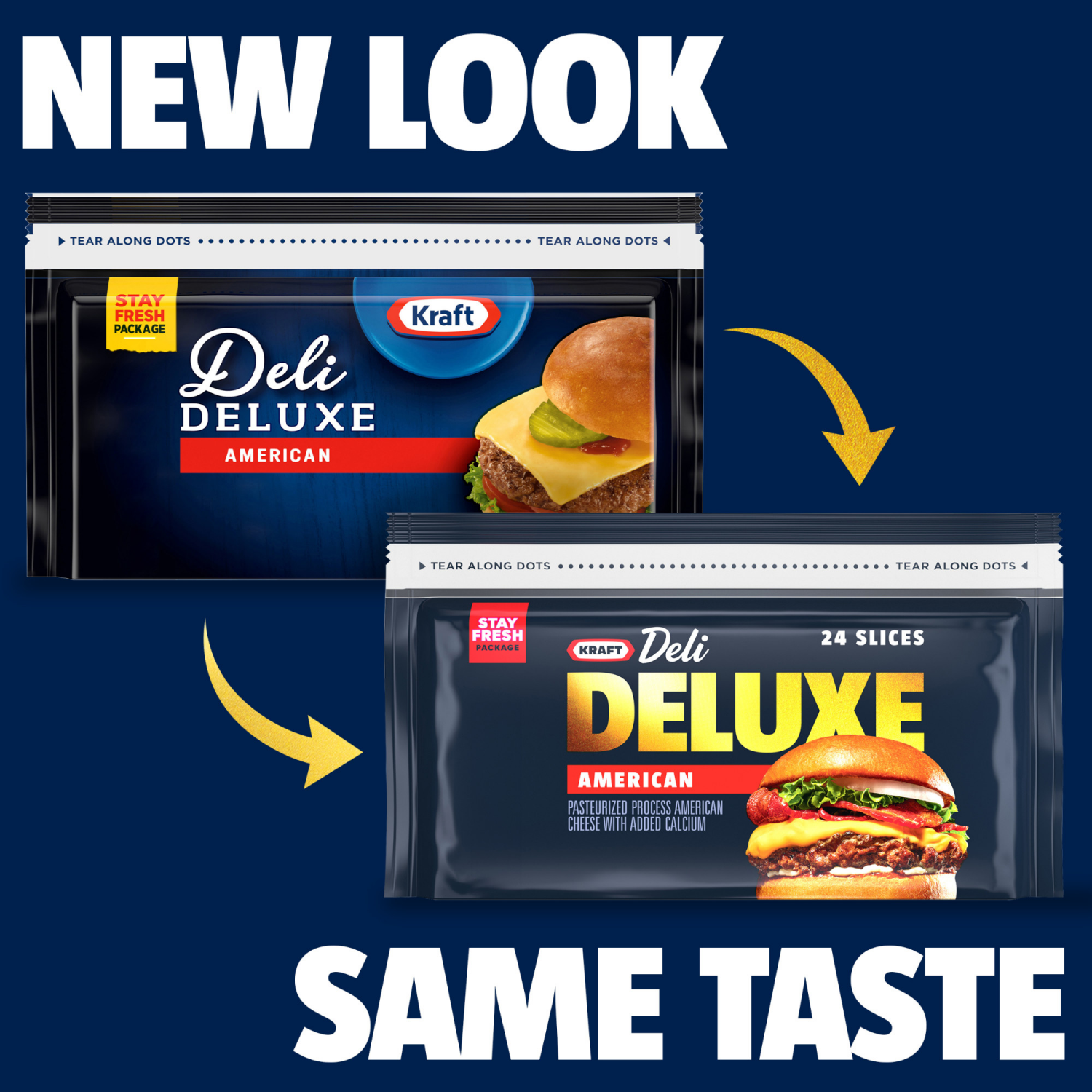 slide 6 of 8, Kraft Deli Deluxe American Cheese Slices, 1.0 lb