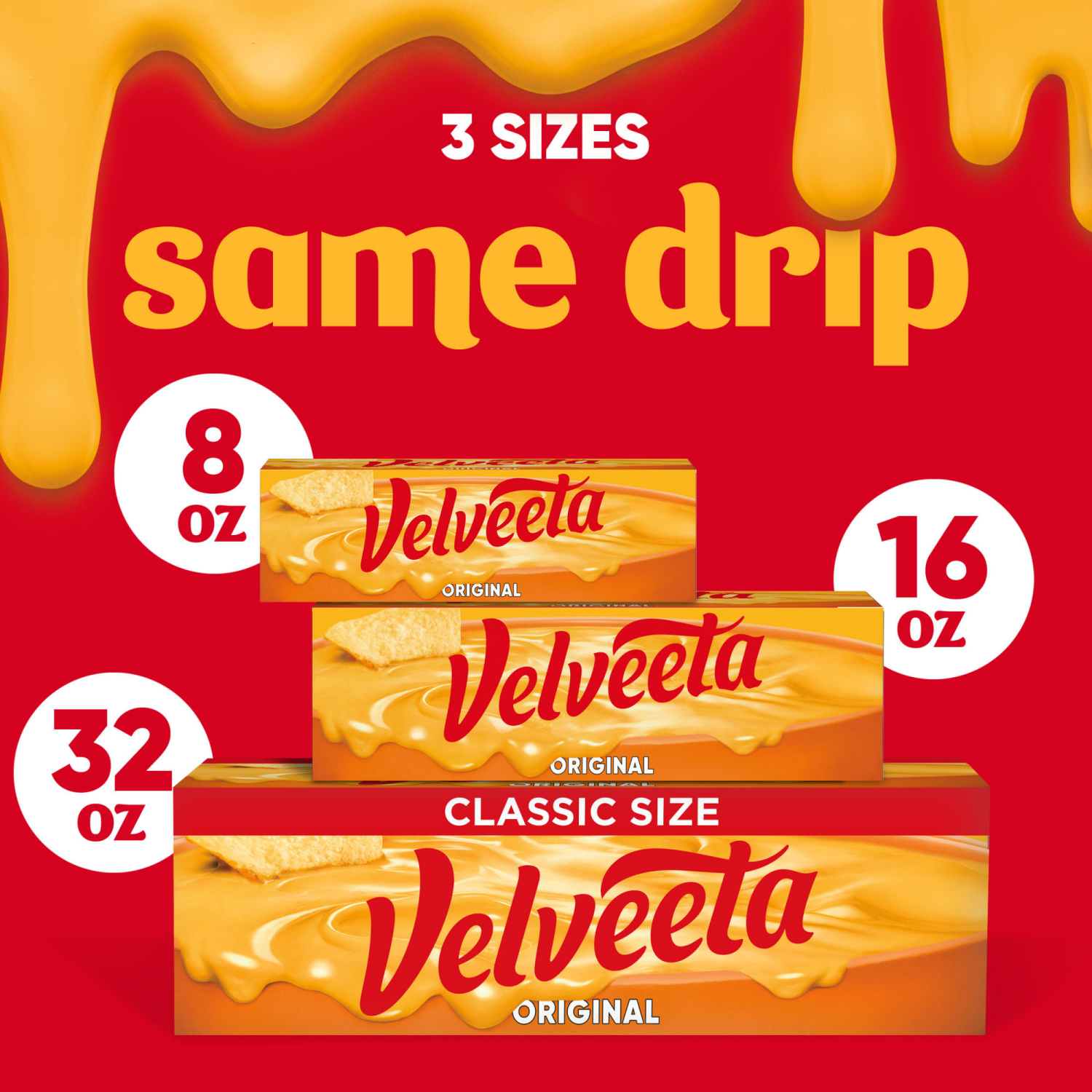 slide 8 of 8, Velveeta Original Pasteurized Recipe Cheese Product Classic Size, 32 oz Block, 32 oz