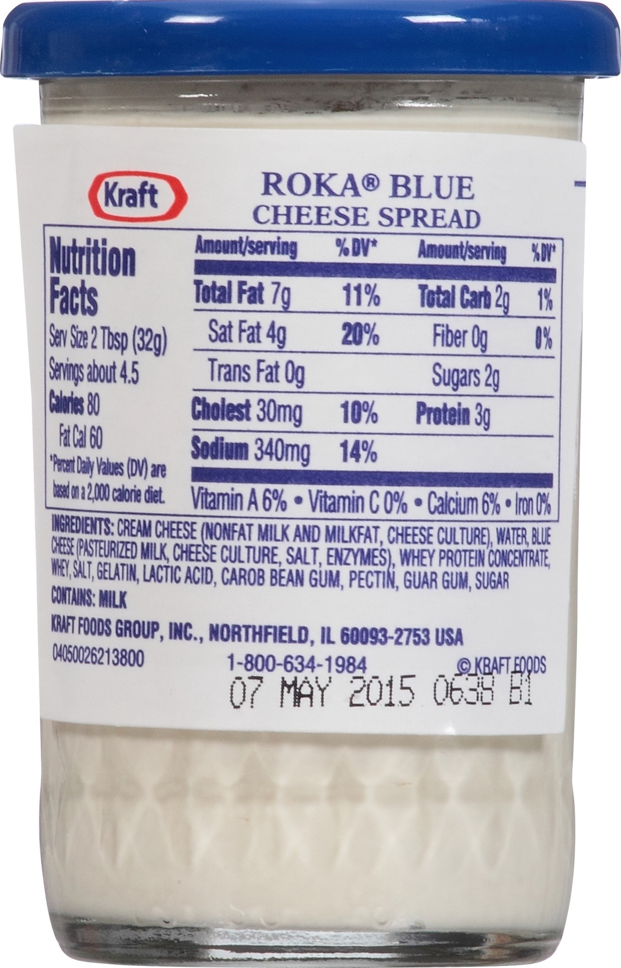Kraft Roka Blue Cheese Spread with Philadelphia Cream Cheese Jar 5 oz