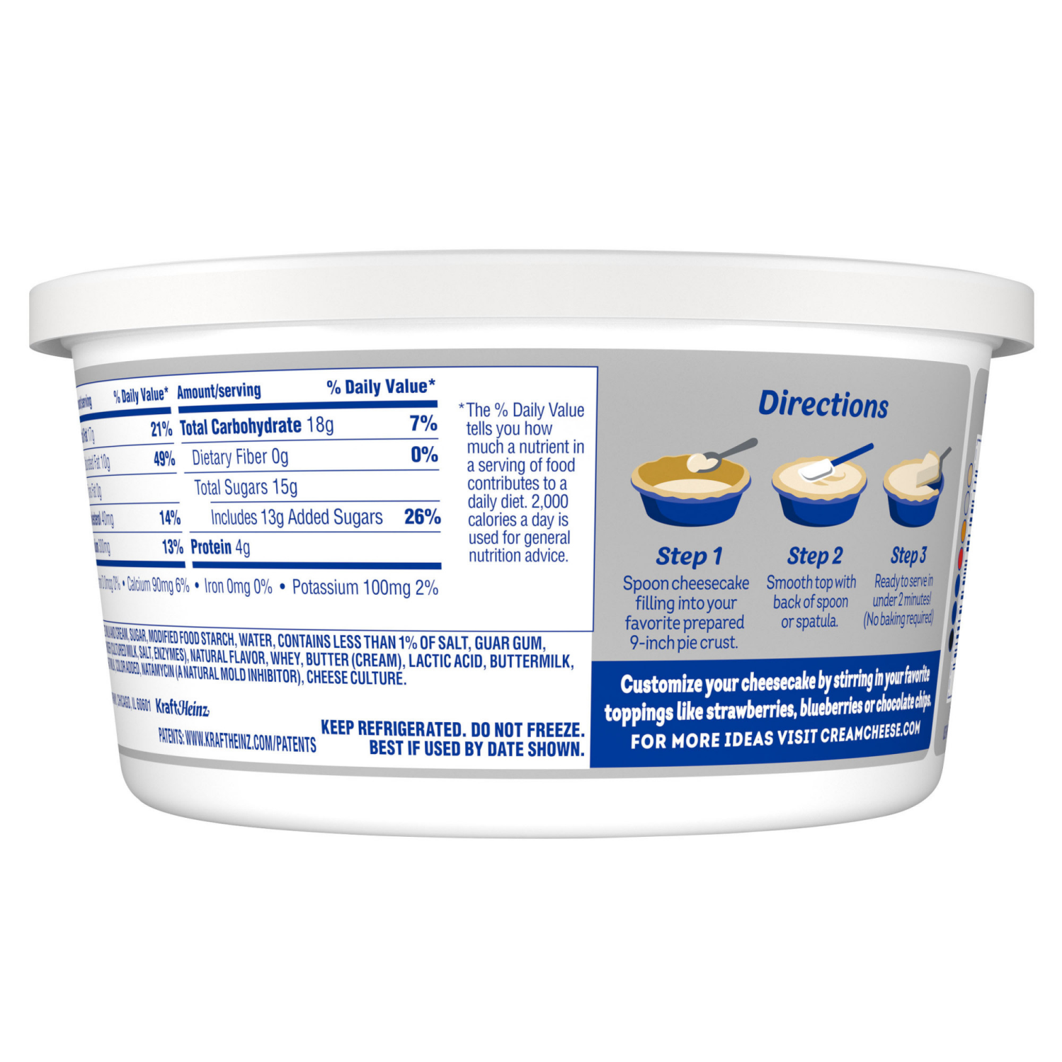slide 8 of 8, Philadelphia No Bake Original Cheesecake Filling, 24.3 oz Tub, 24.3 oz
