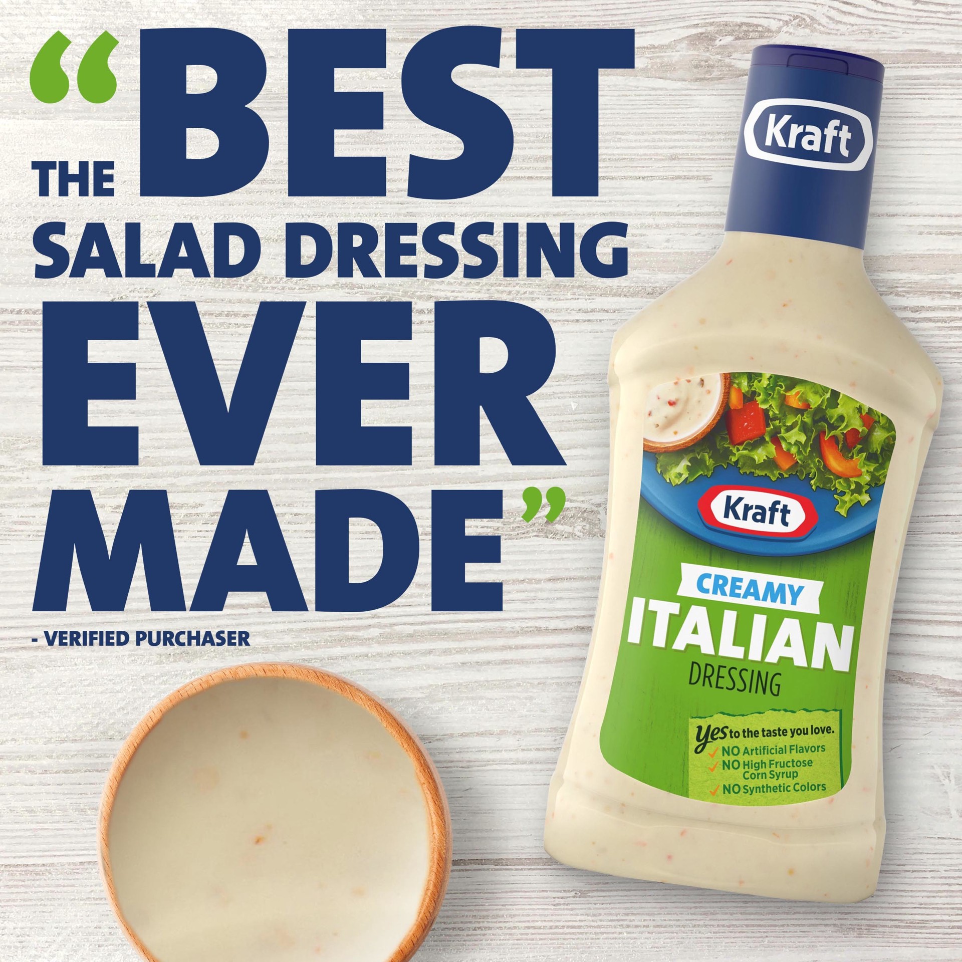 slide 6 of 12, Kraft Creamy Italian Salad Dressing Bottle, 16 fl oz