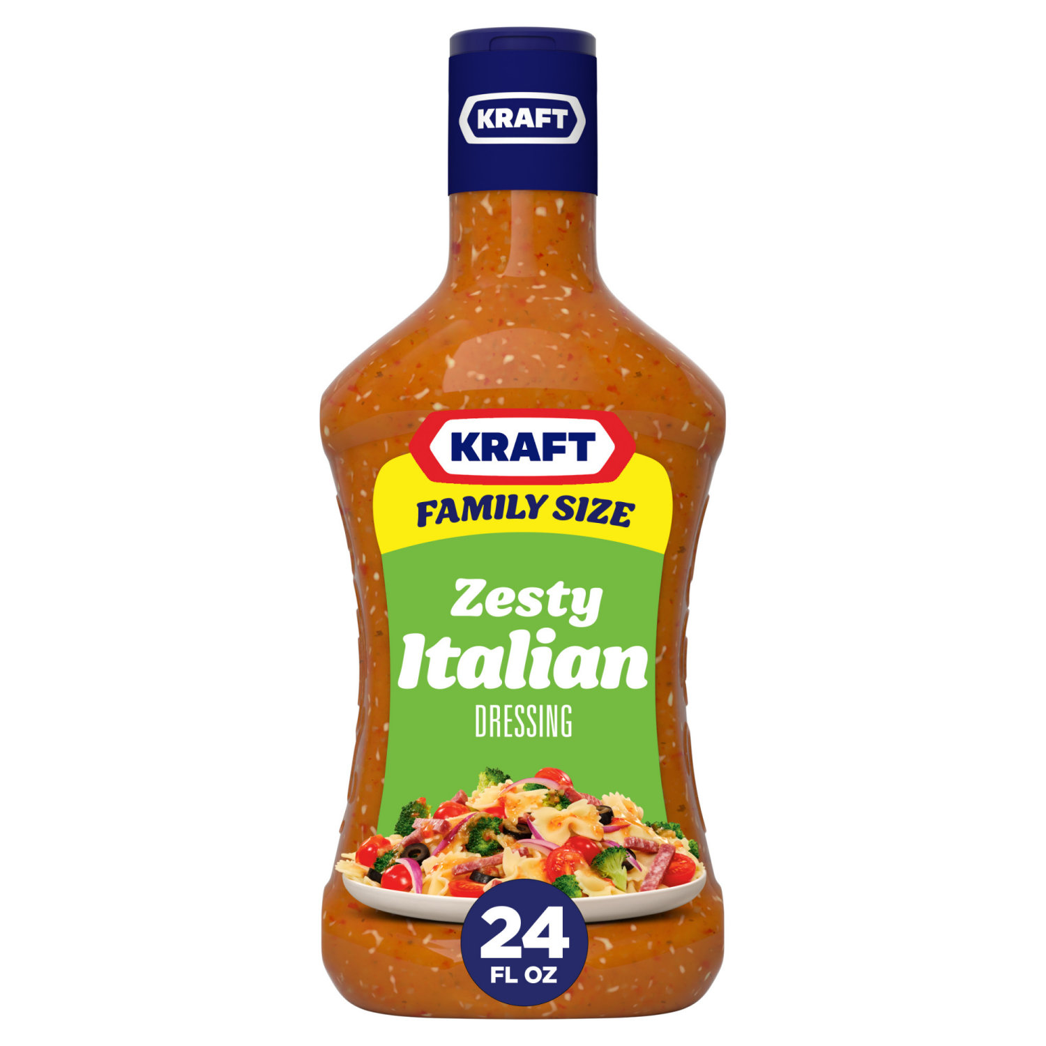 slide 1 of 5, Kraft Zesty Italian Dressing Family Size, 24 fl oz Bottle, 24 fl oz