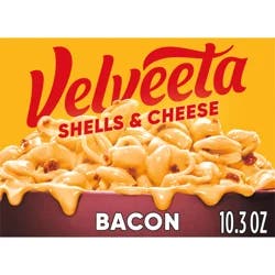 Velveeta Shells and Cheese Mac and Cheese with Bacon, 1 Box, for Easy Dinner or Dinner Sides, Made with Real Cheese, 10.3 oz