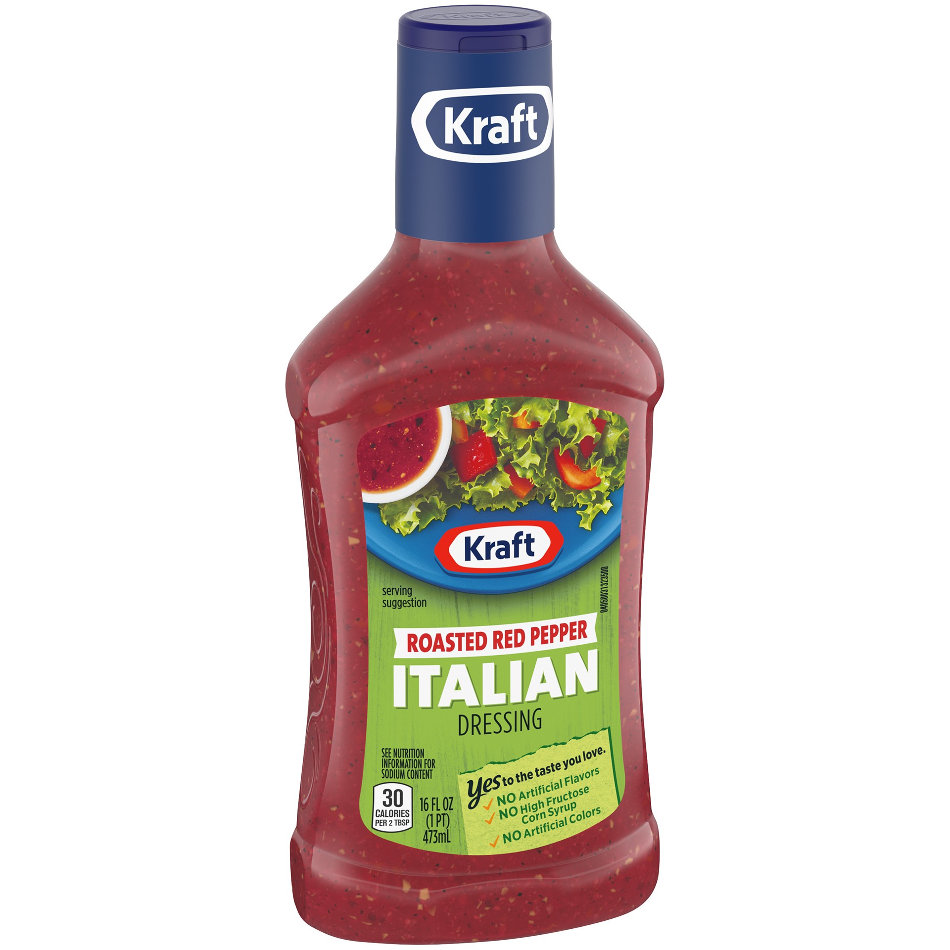 slide 2 of 6, Kraft Roasted Red Pepper Italian Salad Dressing Bottle, 16 fl oz