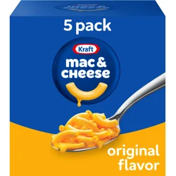 Kraft Original Mac & Cheese Macaroni and Cheese Dinner, 5 ct Pack, 7.25 oz Boxes