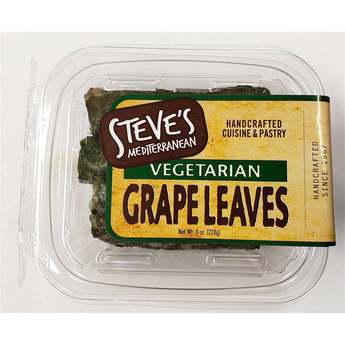 slide 1 of 1, STEVES BACKROOM Steve's Mediterranean Vegetable Grape Leaves, 8 oz