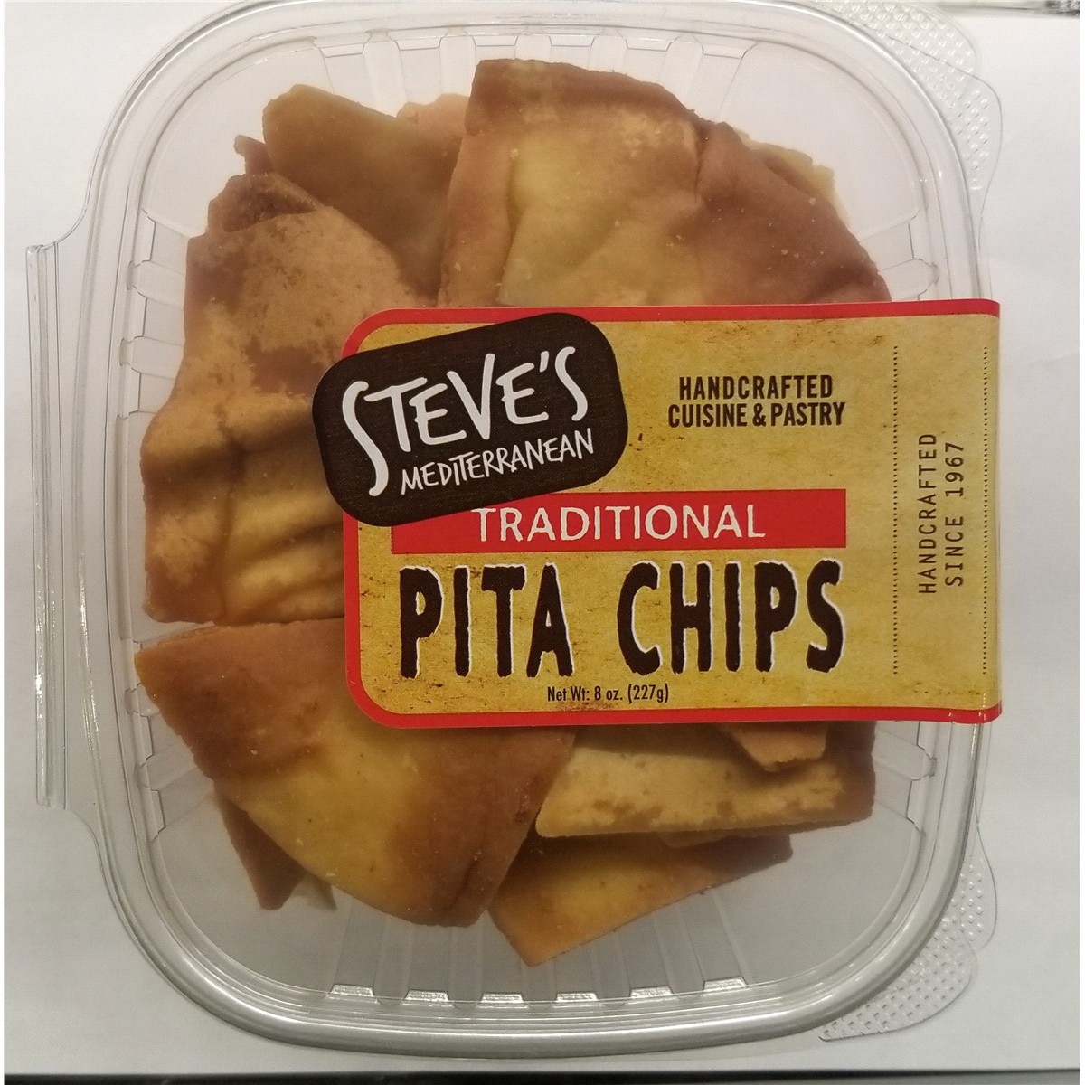 slide 1 of 1, STEVES BACKROOM Steve's Mediterranean Plain Pita Chips 8 oz., 8 oz
