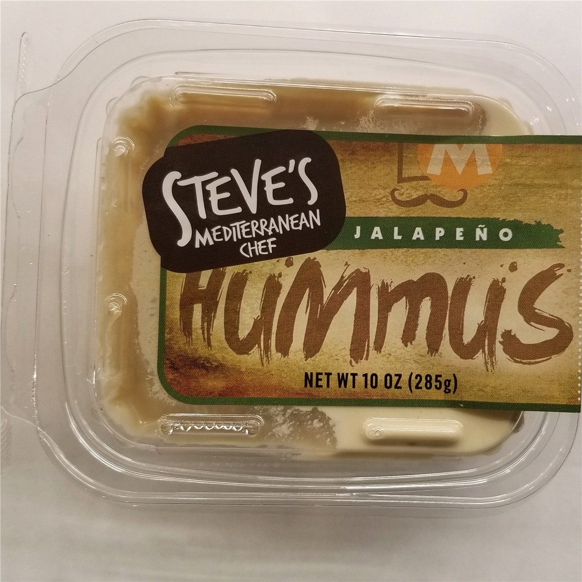 slide 1 of 1, STEVES BACKROOM Steve's Mediterranean Hummus, Jalapeno, 10 oz