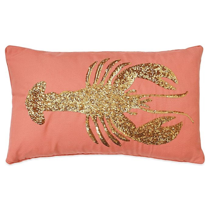 slide 1 of 1, Lobster Oblong Throw Pillow - Red, 1 ct