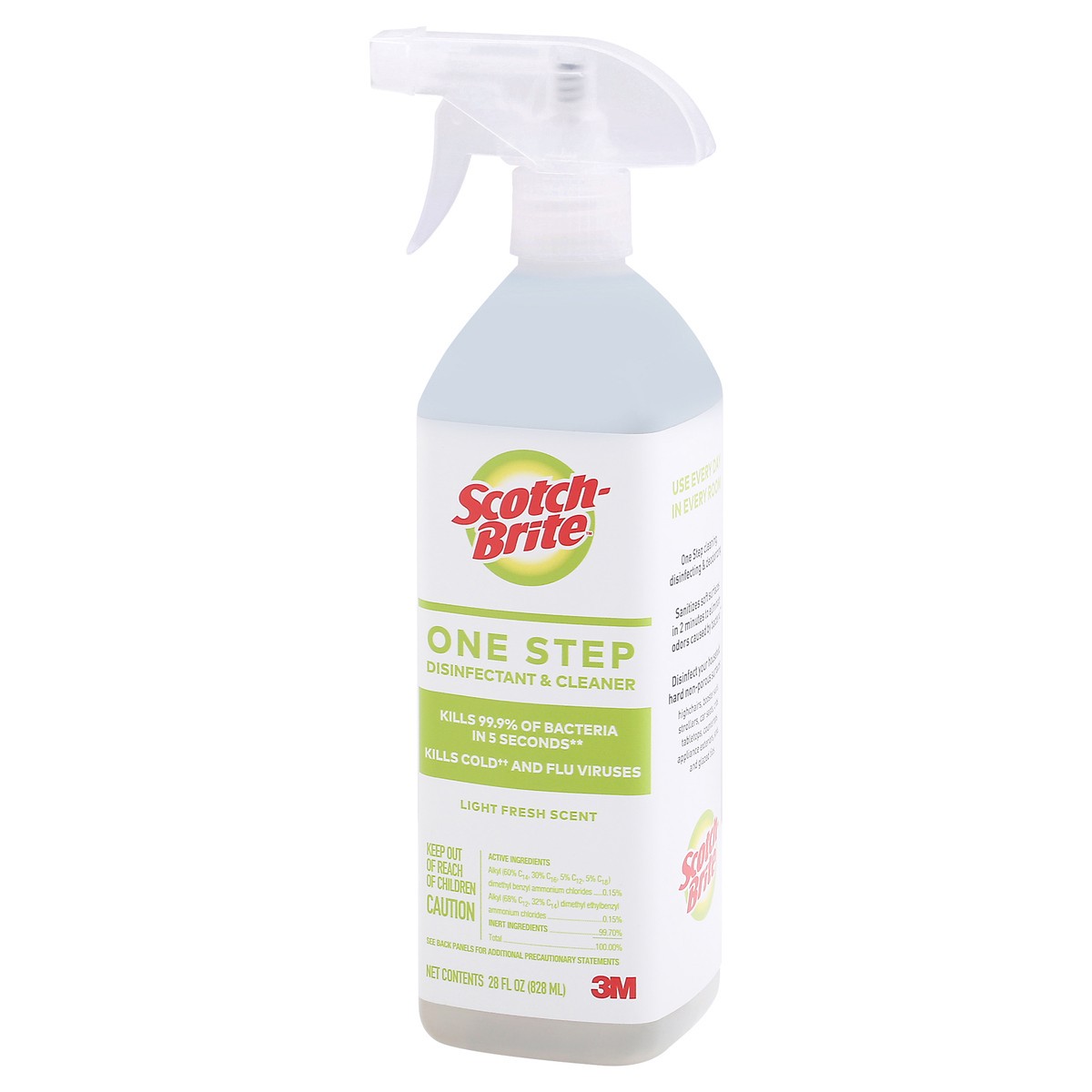 slide 10 of 12, Scotch-Brite One Step Light Fresh Scent Disinfectant & Cleaner 28 fl oz, 28 oz