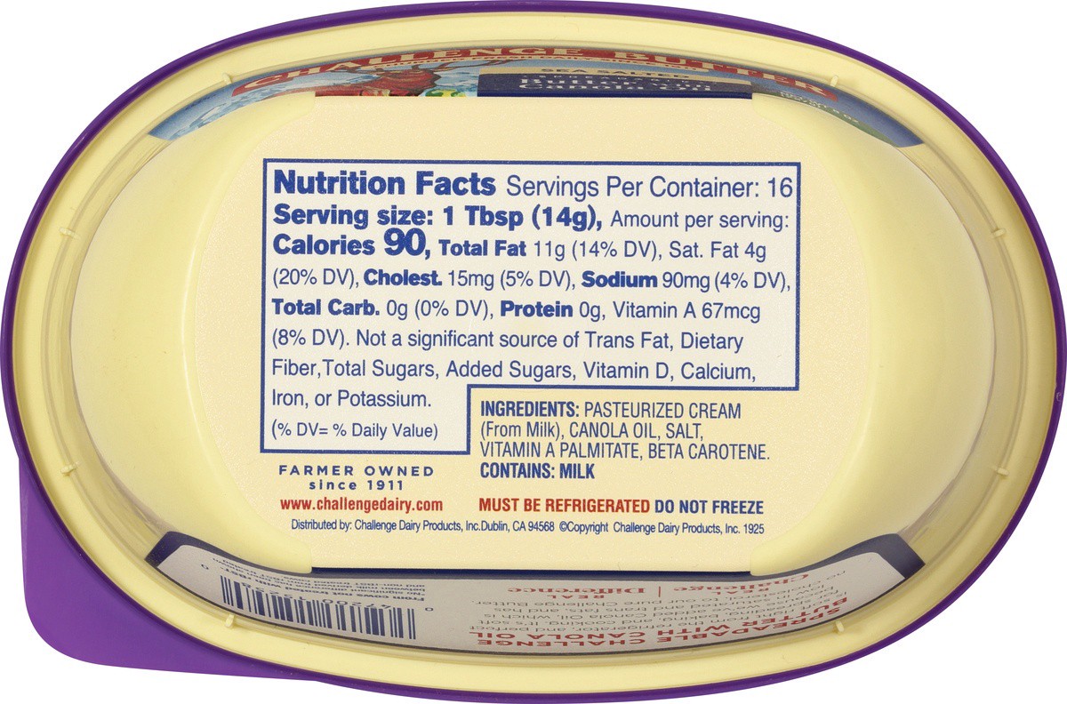 slide 5 of 9, Challenge Spreadable Sea Salted Butter with Canola Oil 8 oz, 1 ct