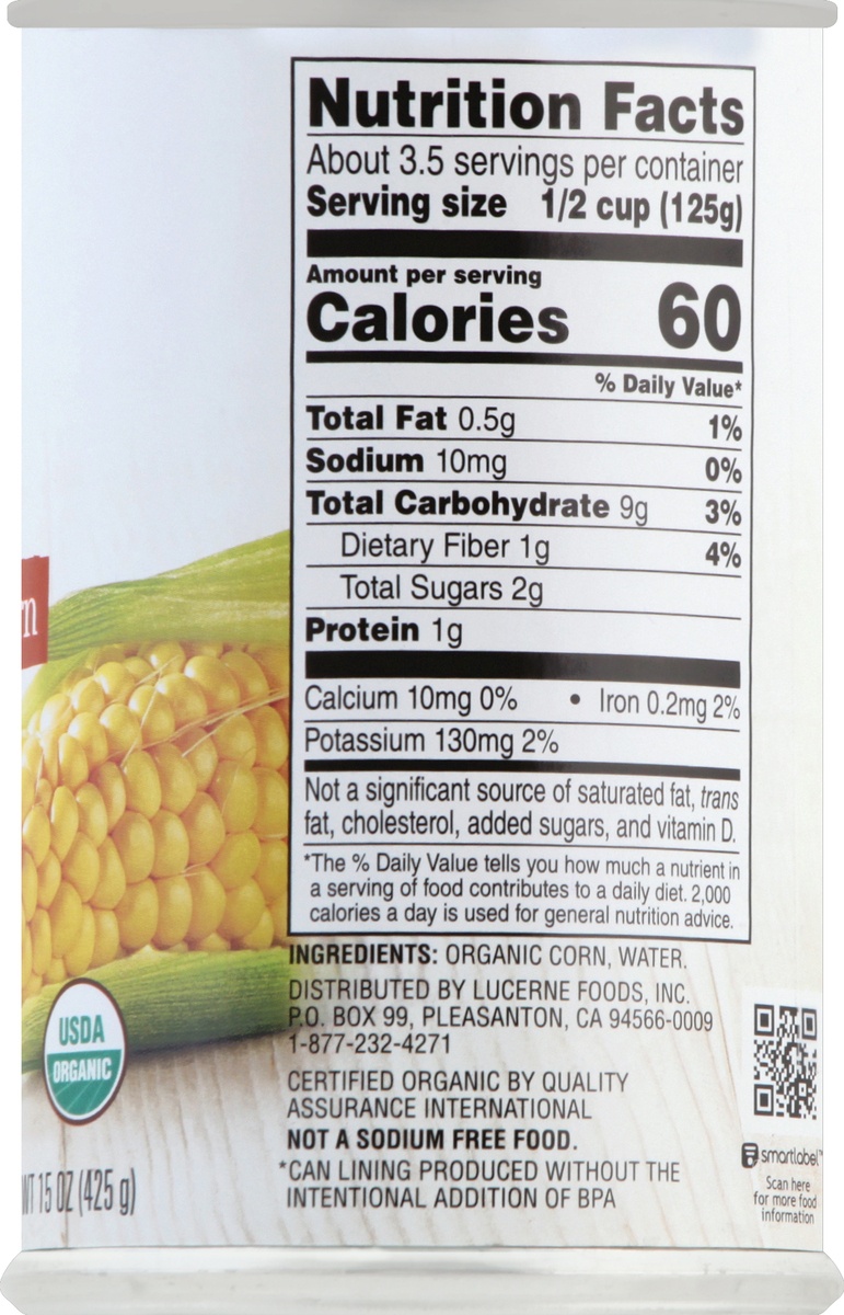 slide 6 of 7, O Organics Corn Whole Kernel No Salt Added, 15 oz