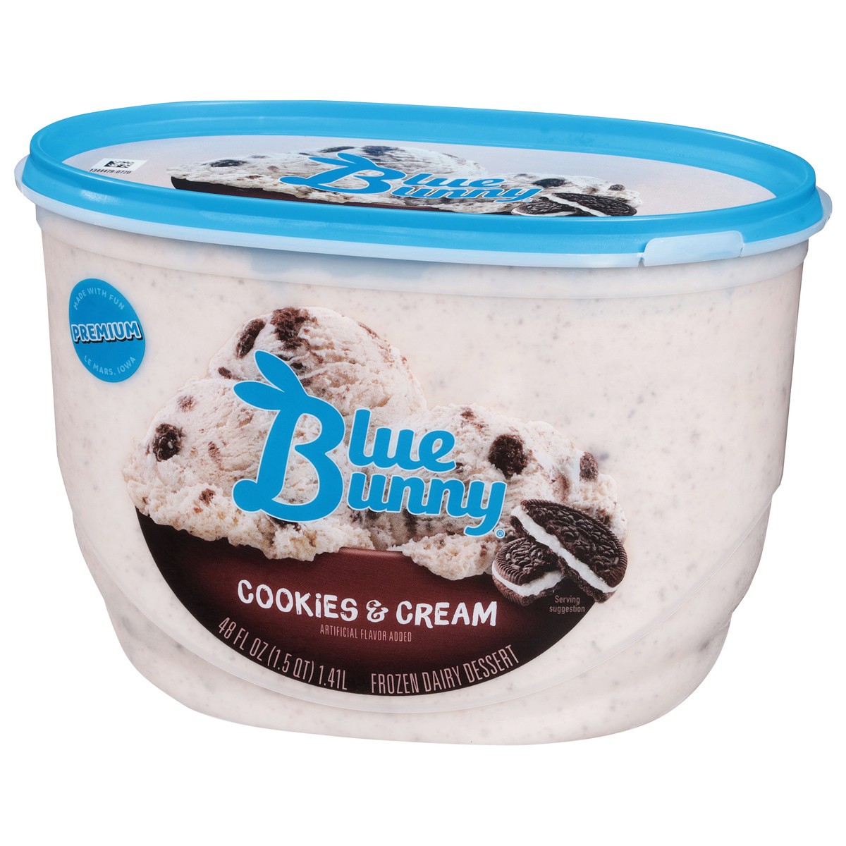 slide 3 of 9, Blue Bunny Cookies & Cream Ice Cream, 48 fl oz