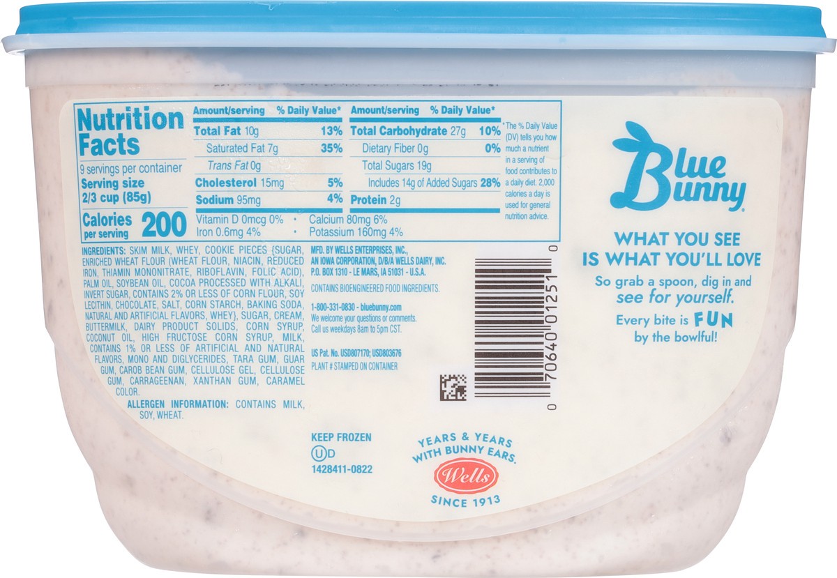 slide 5 of 9, Blue Bunny Cookies & Cream Ice Cream, 48 fl oz