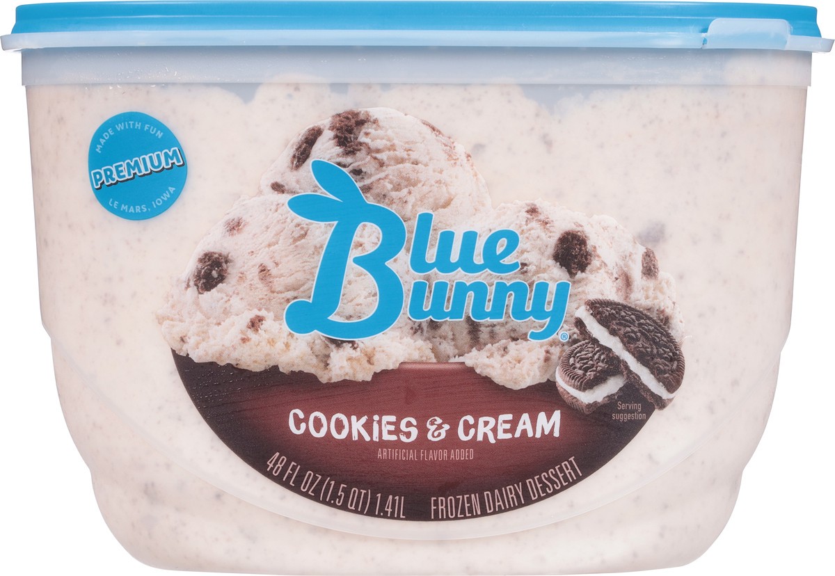 slide 9 of 9, Blue Bunny Cookies & Cream Ice Cream, 48 fl oz