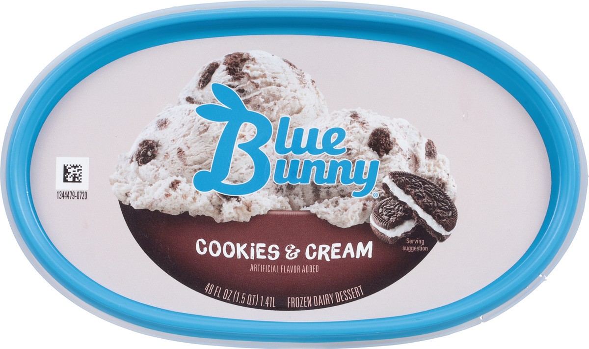 slide 2 of 9, Blue Bunny Cookies & Cream Ice Cream, 48 fl oz