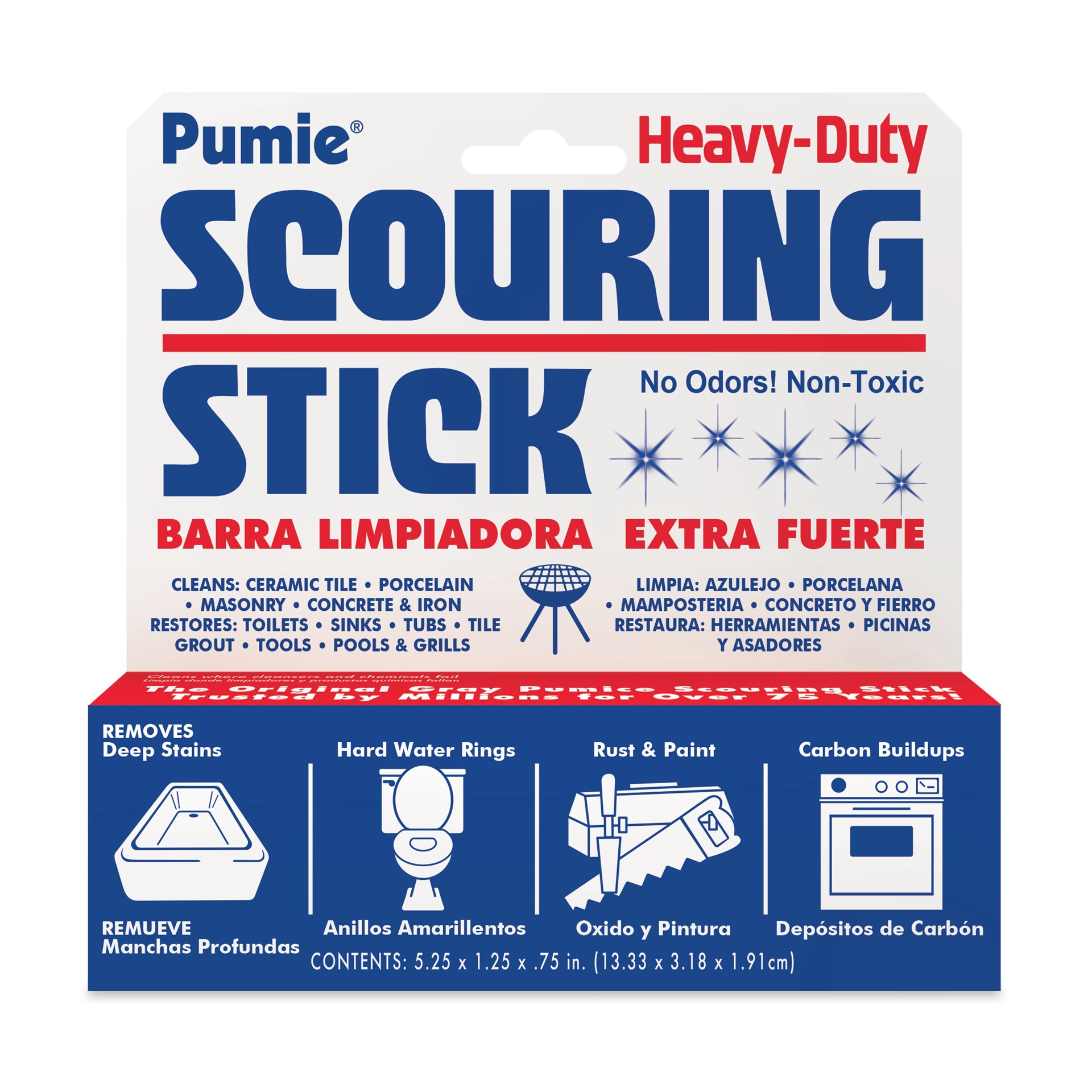 slide 1 of 6, Pumie Heavy Duty Pumice Scouring Stick Pumice Scouring pad, 1 ct